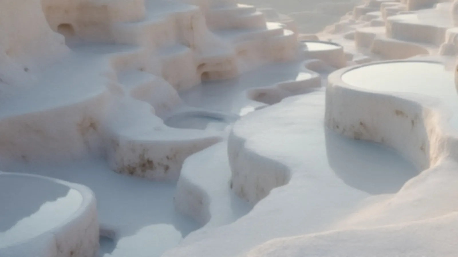 Pale travertine pools at first light, FundIvory requests from $100 to $5,000